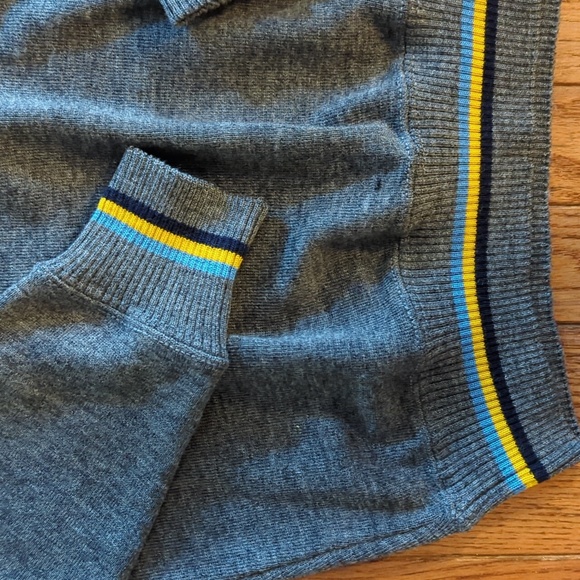 Vintage Varsity Gray Stripe Wool Sweater - Picture 3 of 16